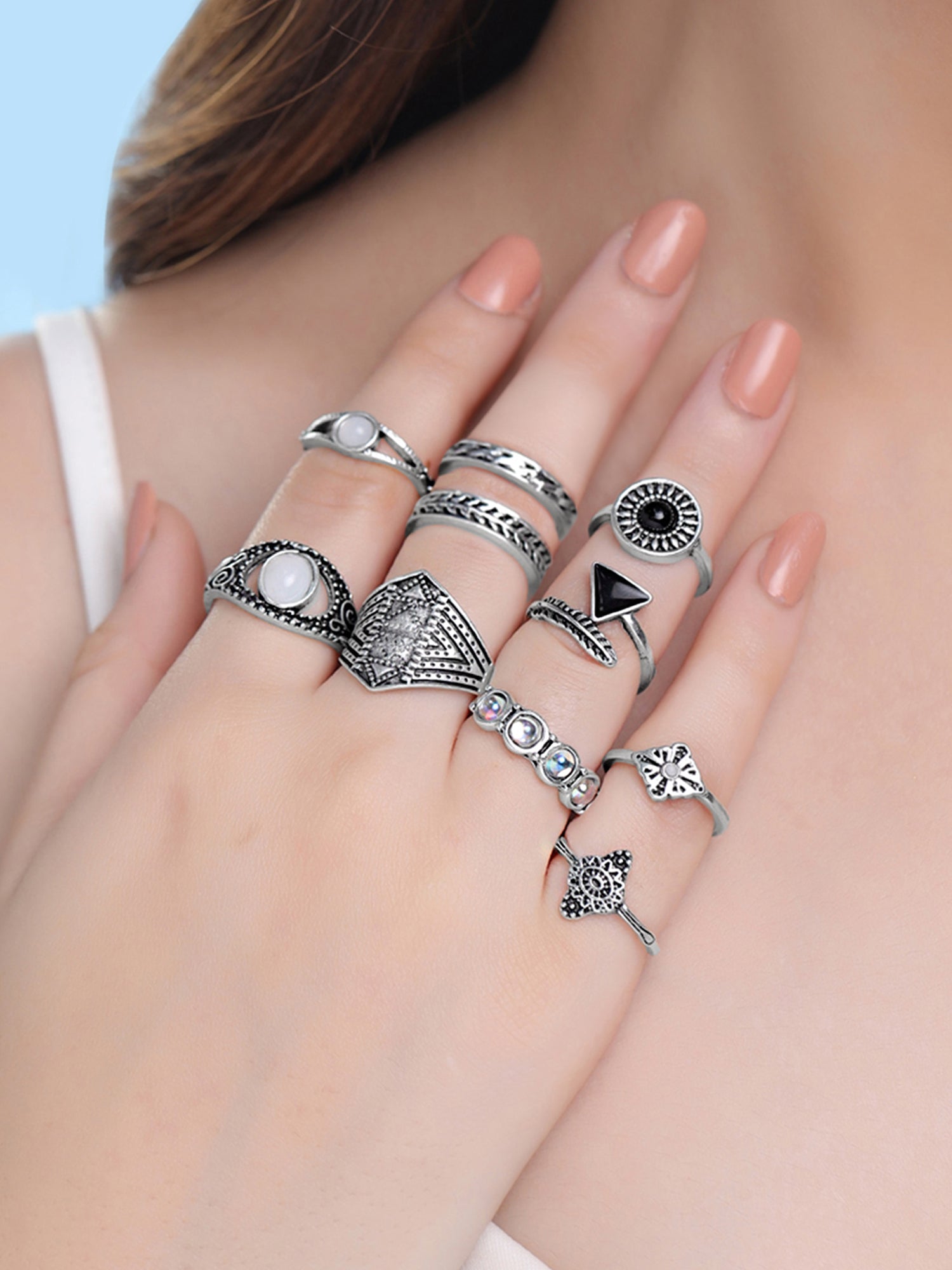Boho Style Knuckle Stack Finger Ring