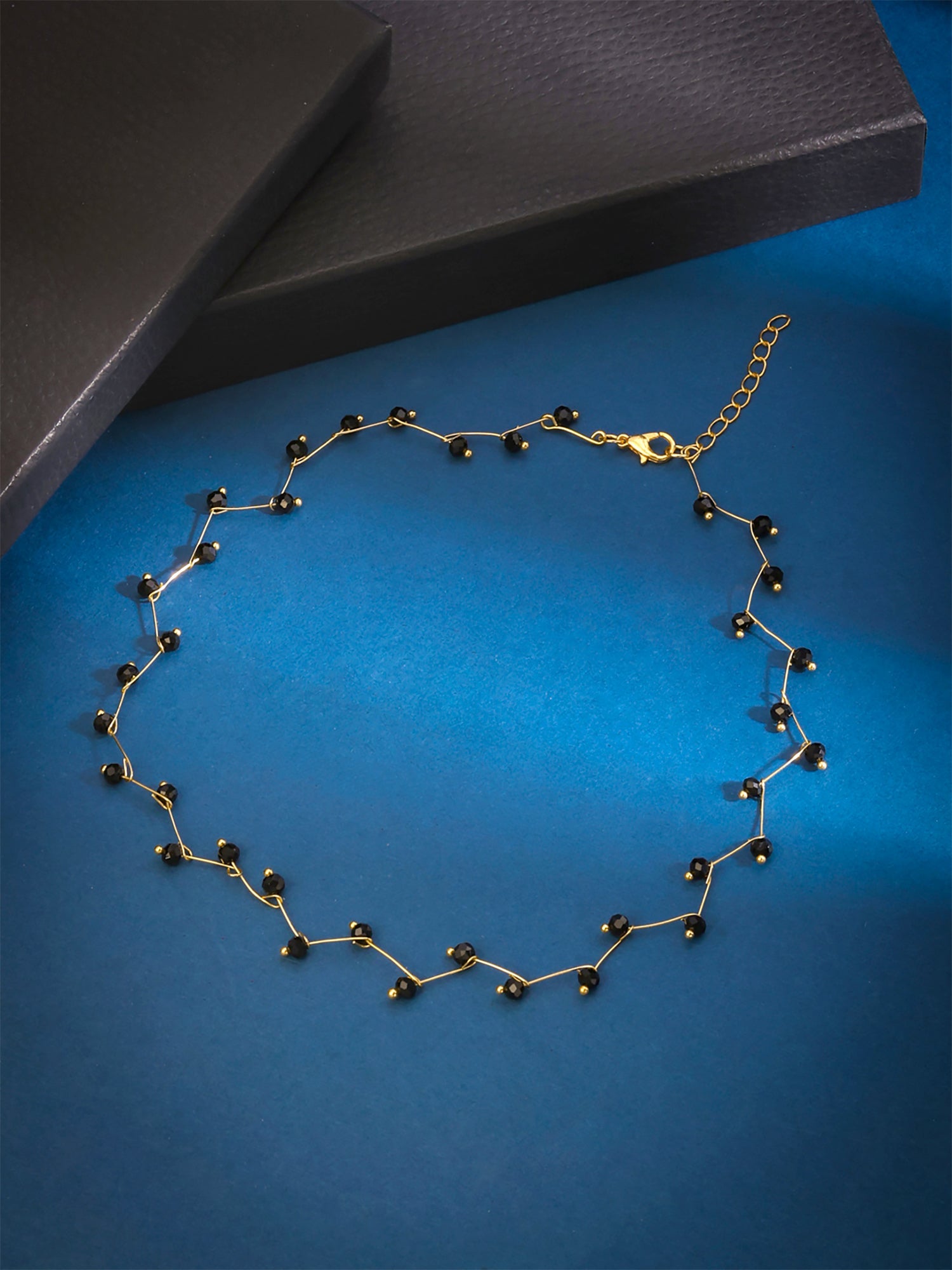 Black Stone Fashion Gold Choker Necklace