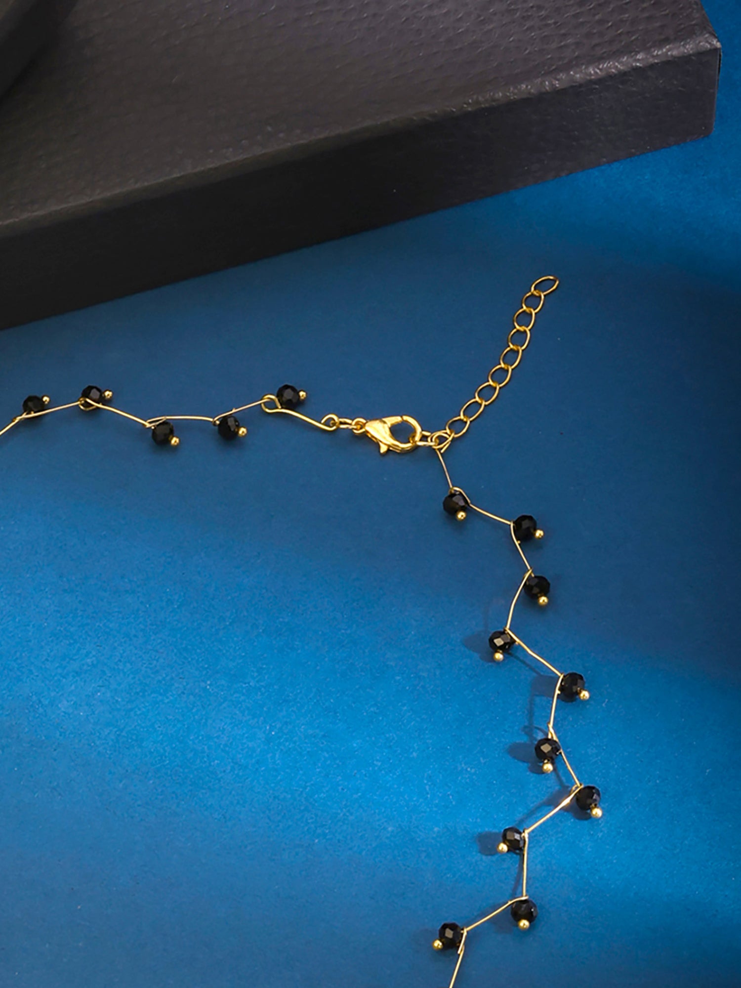 Black Stone Fashion Gold Choker Necklace