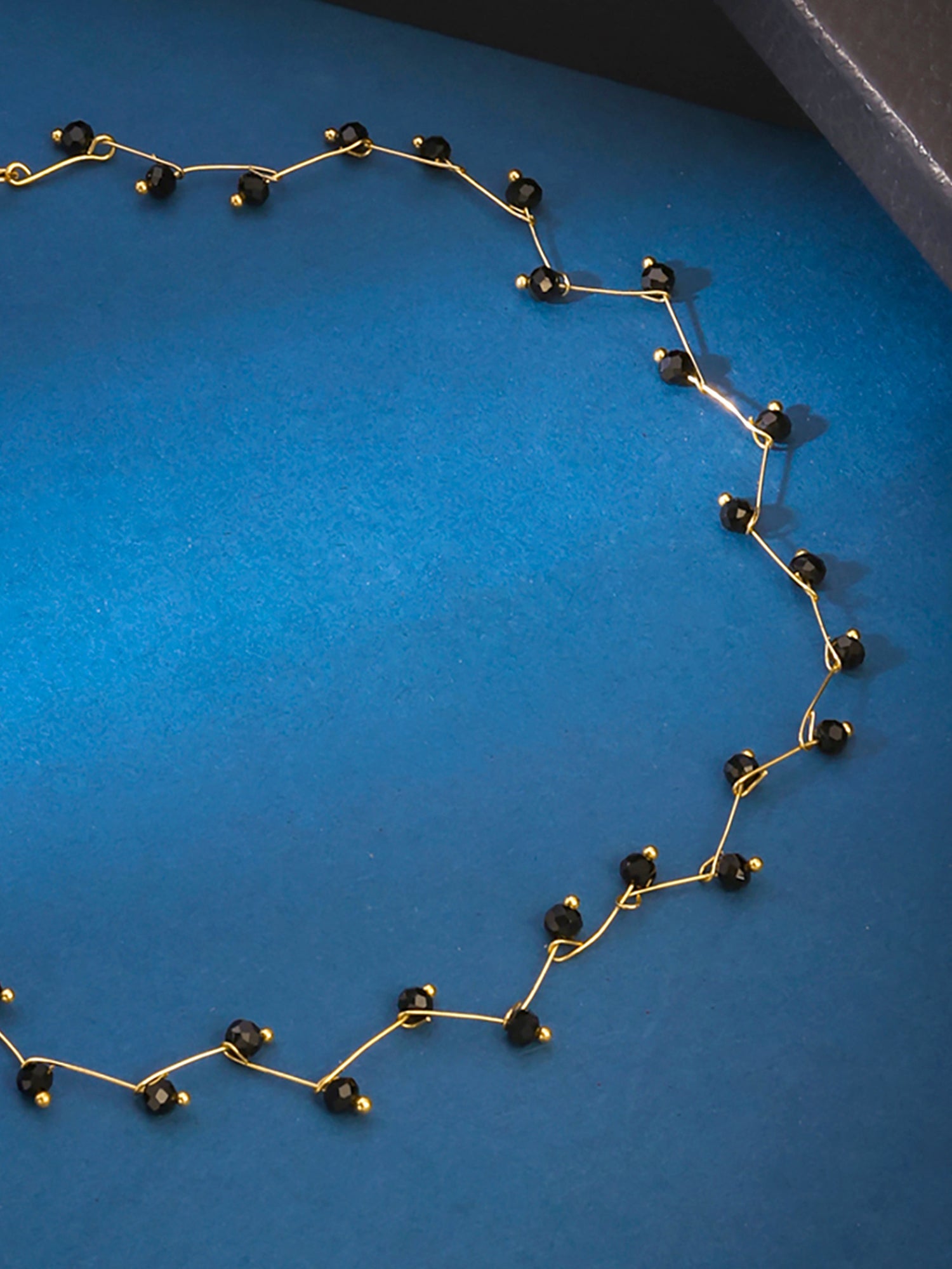 Black Stone Fashion Gold Choker Necklace