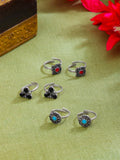 Oxidised Silver Three Pair Adjustable Toe Ring