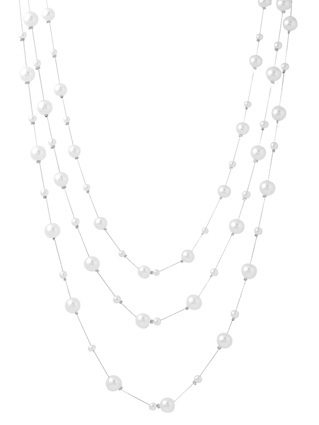 White Pearl Multi Layer Necklace