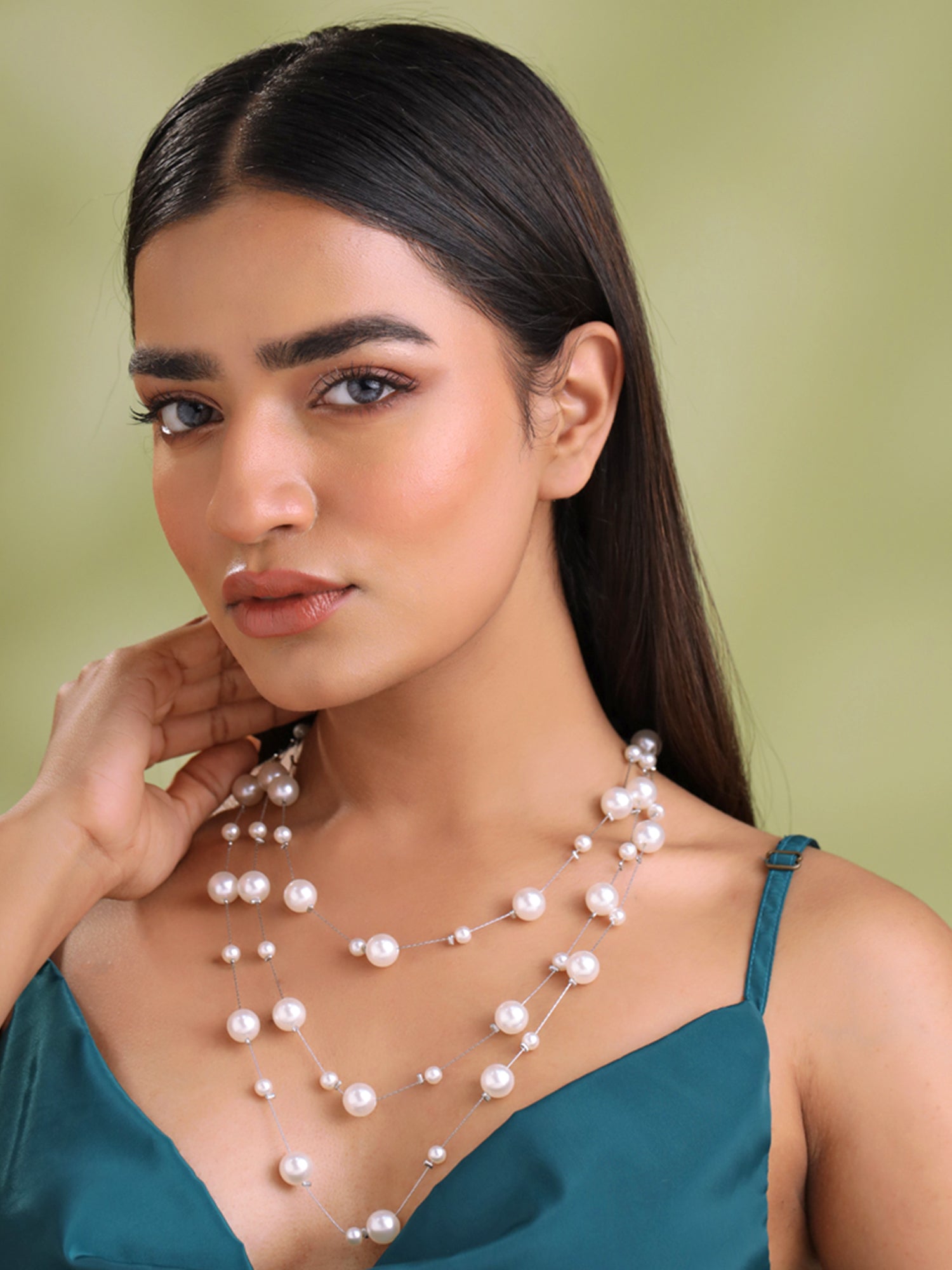White Pearl Multi Layer Necklace