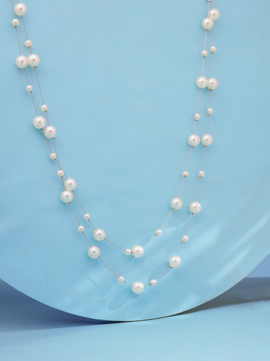 White Pearl Multi Layer Necklace