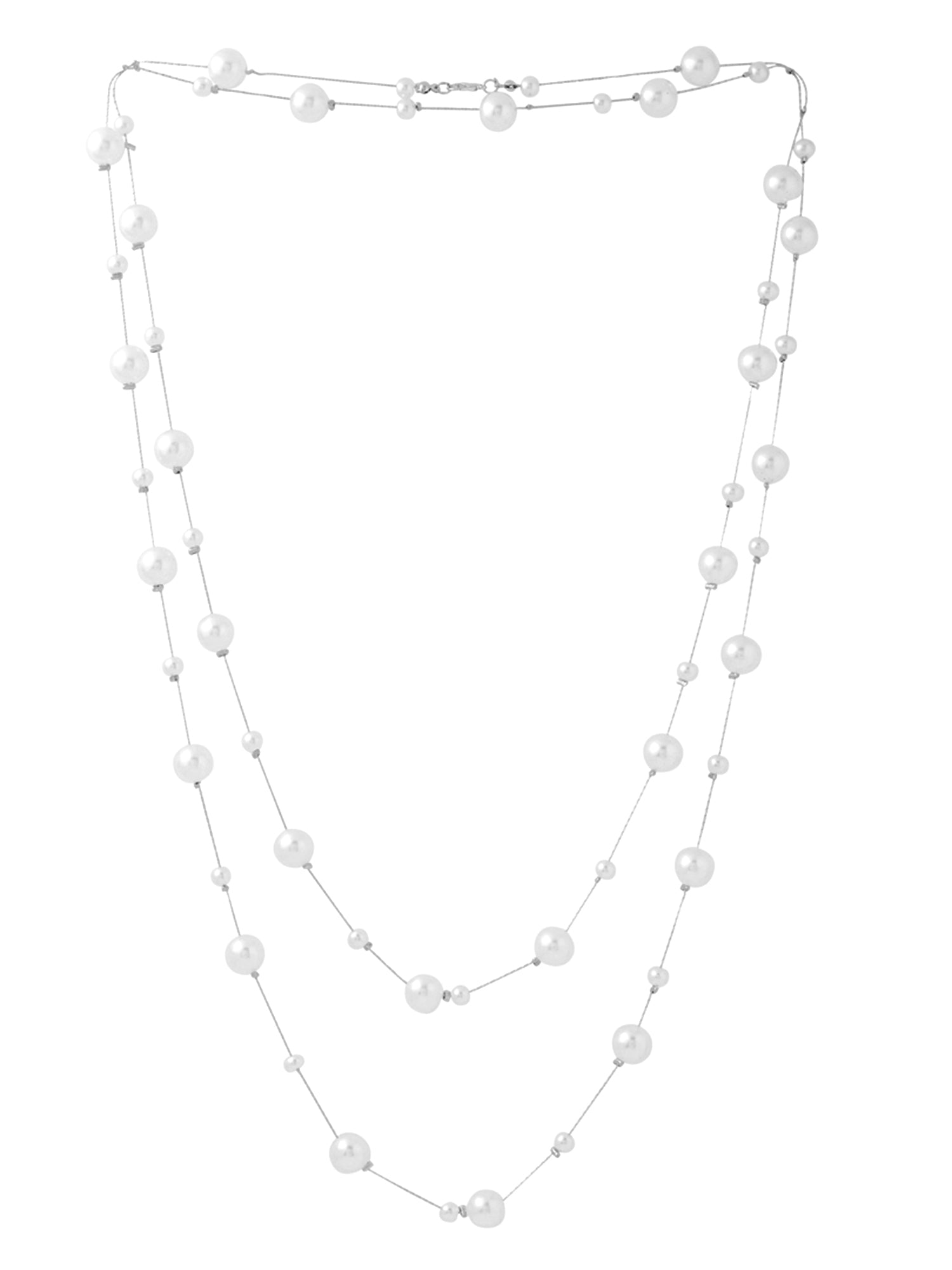 White Pearl Multi Layer Necklace