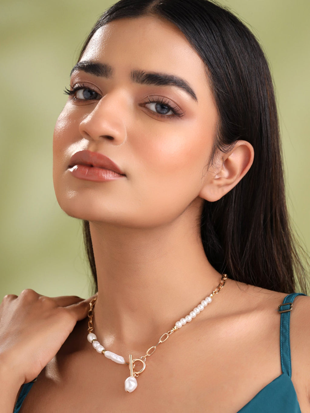 Gold Pearl Chain Fashion Necklace