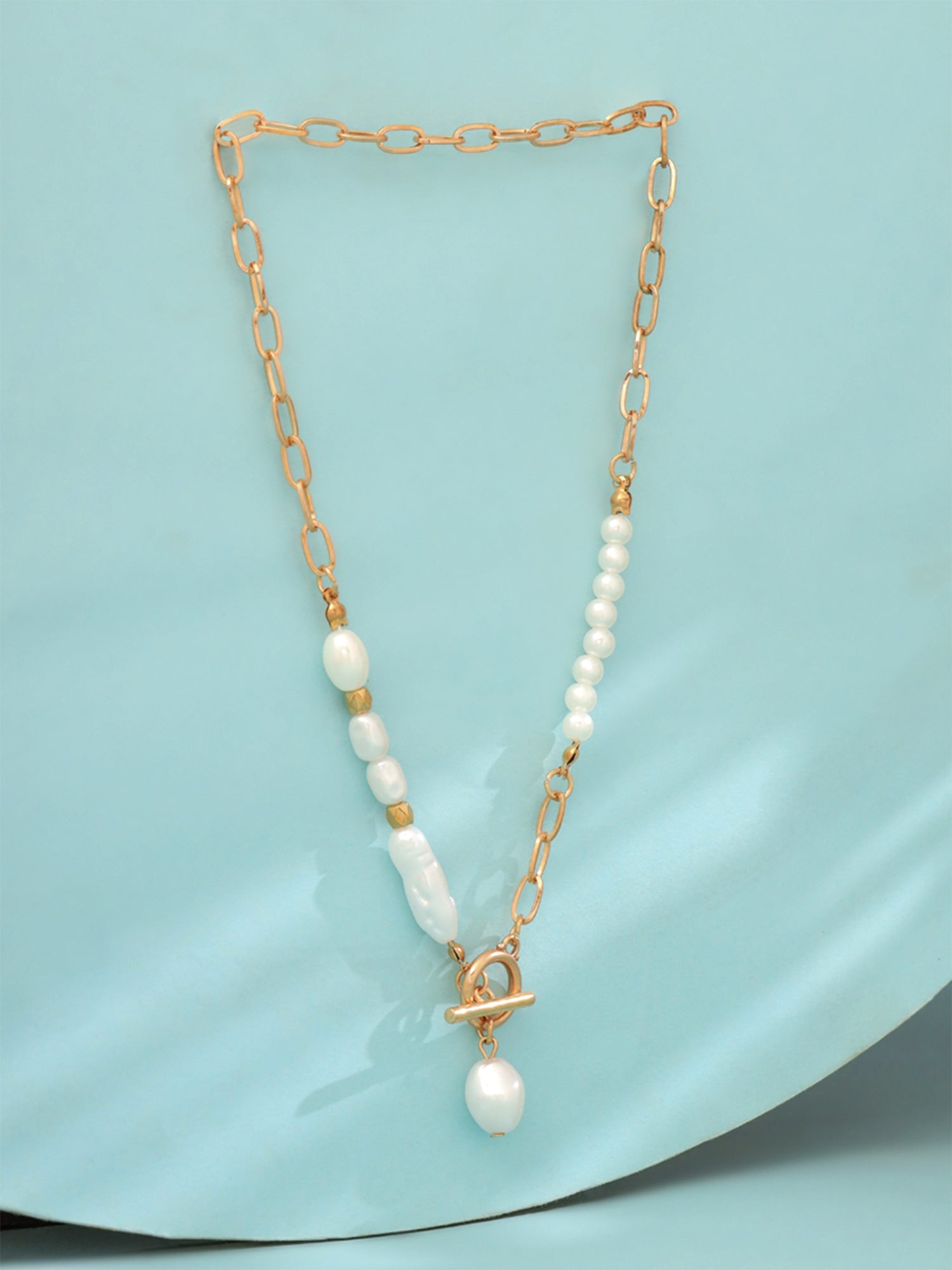 Gold Pearl Chain Fashion Necklace