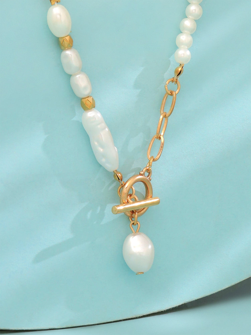 Gold Pearl Chain Fashion Necklace