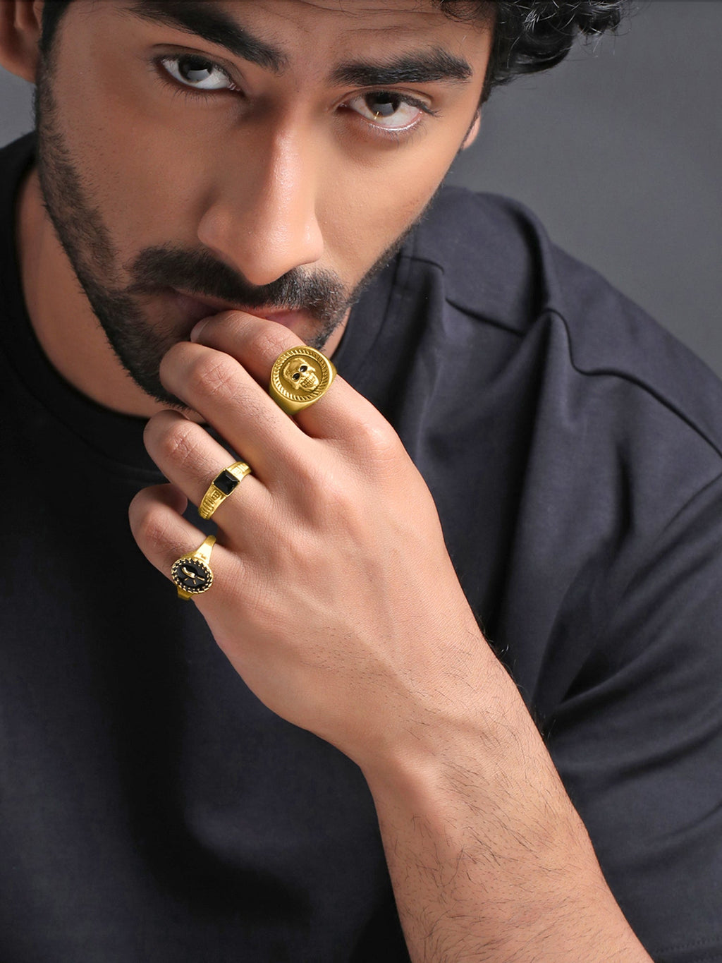 Gold Plated Six Piece Multi Color Ring