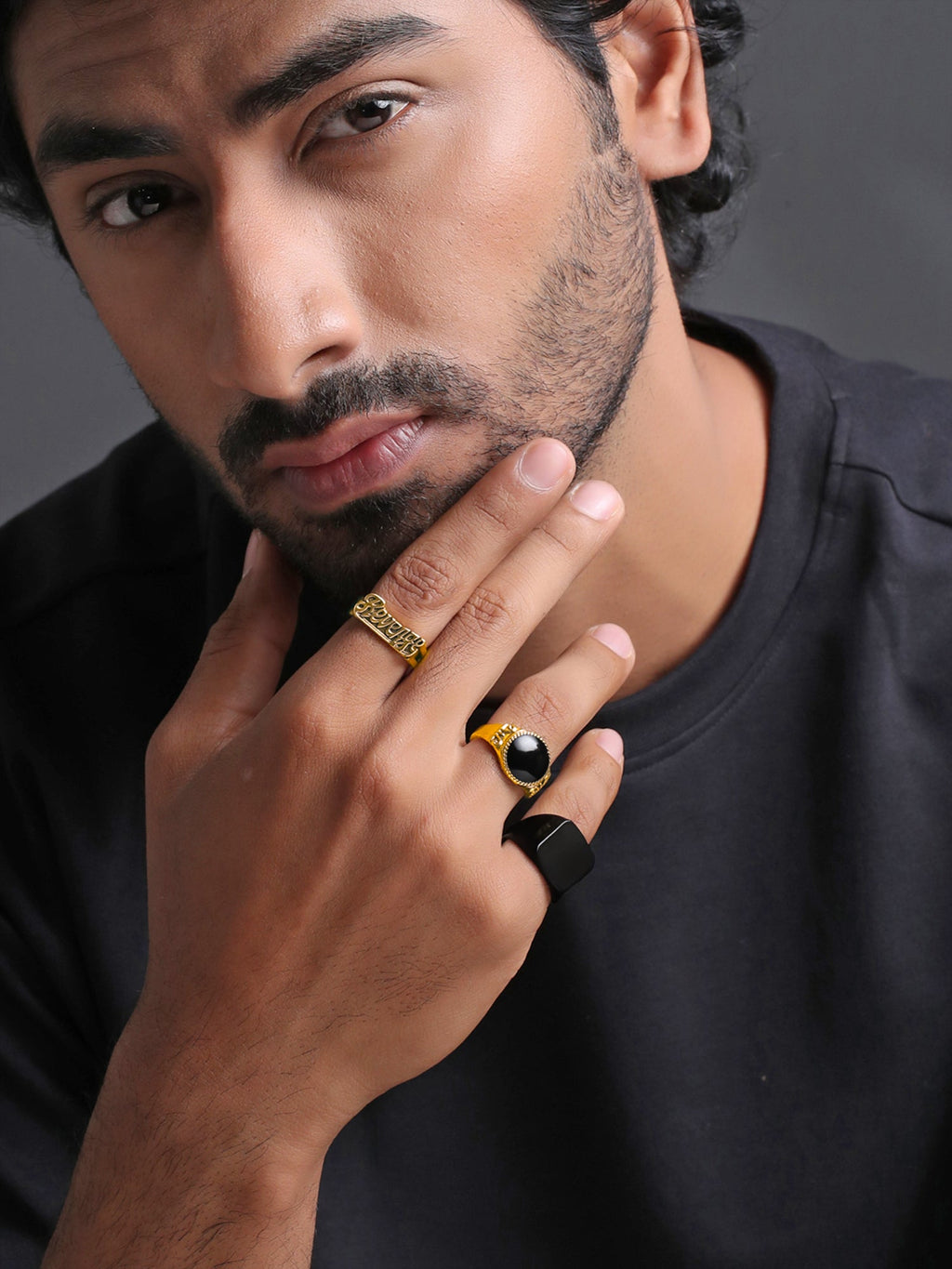 Gold Plated Six Piece Multi Color Ring