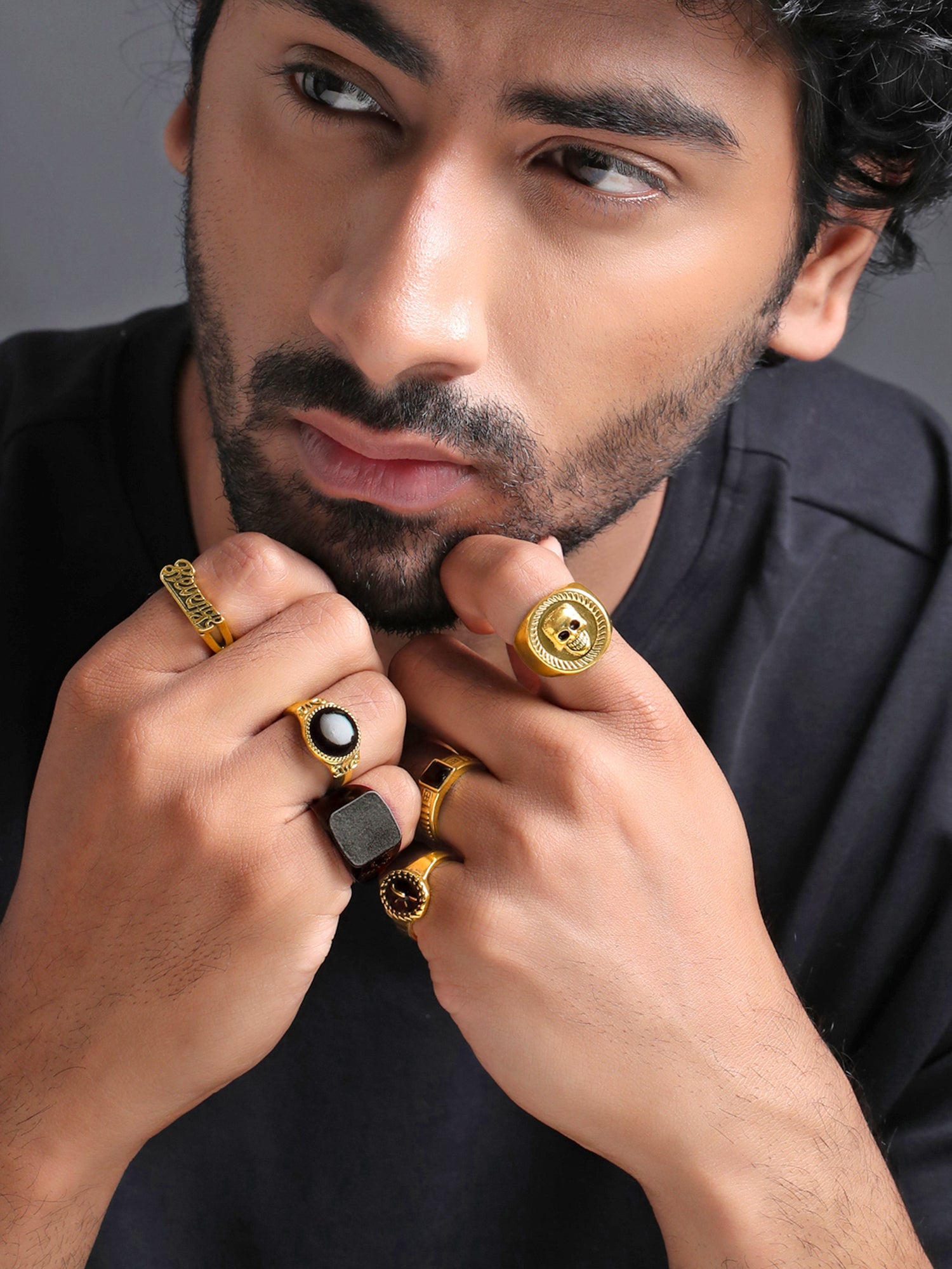 Gold Plated Six Piece Multi Color Ring