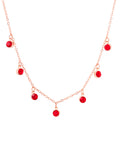 Rose Gold Red Crystal Necklace