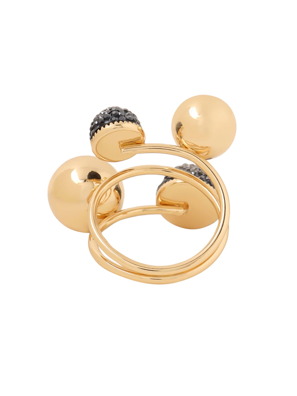 Adjustable Gold Black Fashion Ring