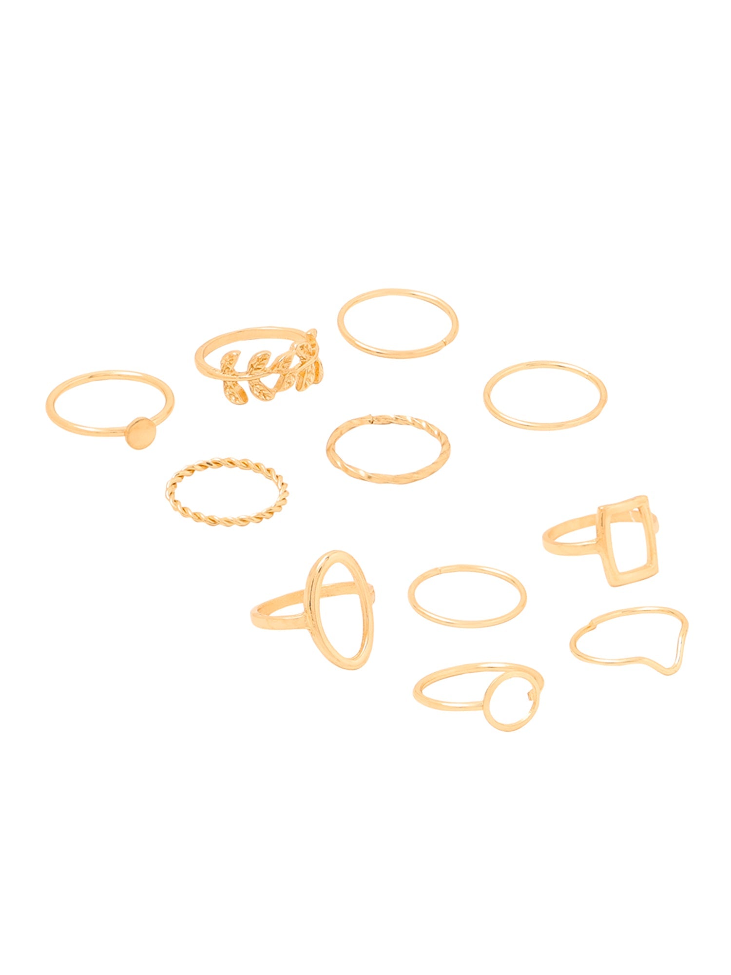 Gold Plated Stackable Eleven Piece Ring