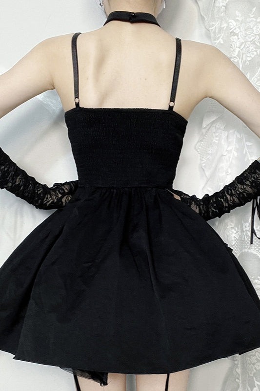 Sexy Cross Halter Gothic Dress