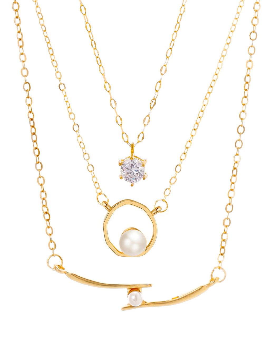 Crystal Charm Combo Pendant Necklace