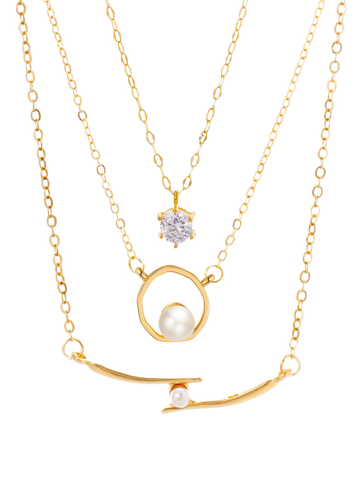 Crystal Charm Combo Pendant Necklace