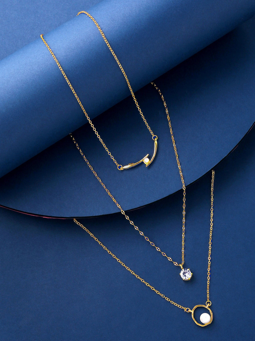 Crystal Charm Combo Pendant Necklace