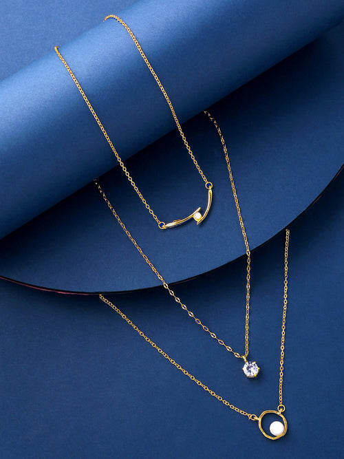 Crystal Charm Combo Pendant Necklace