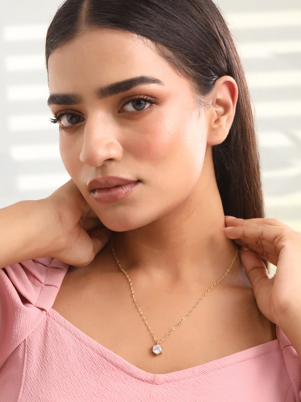 Crystal Charm Combo Pendant Necklace