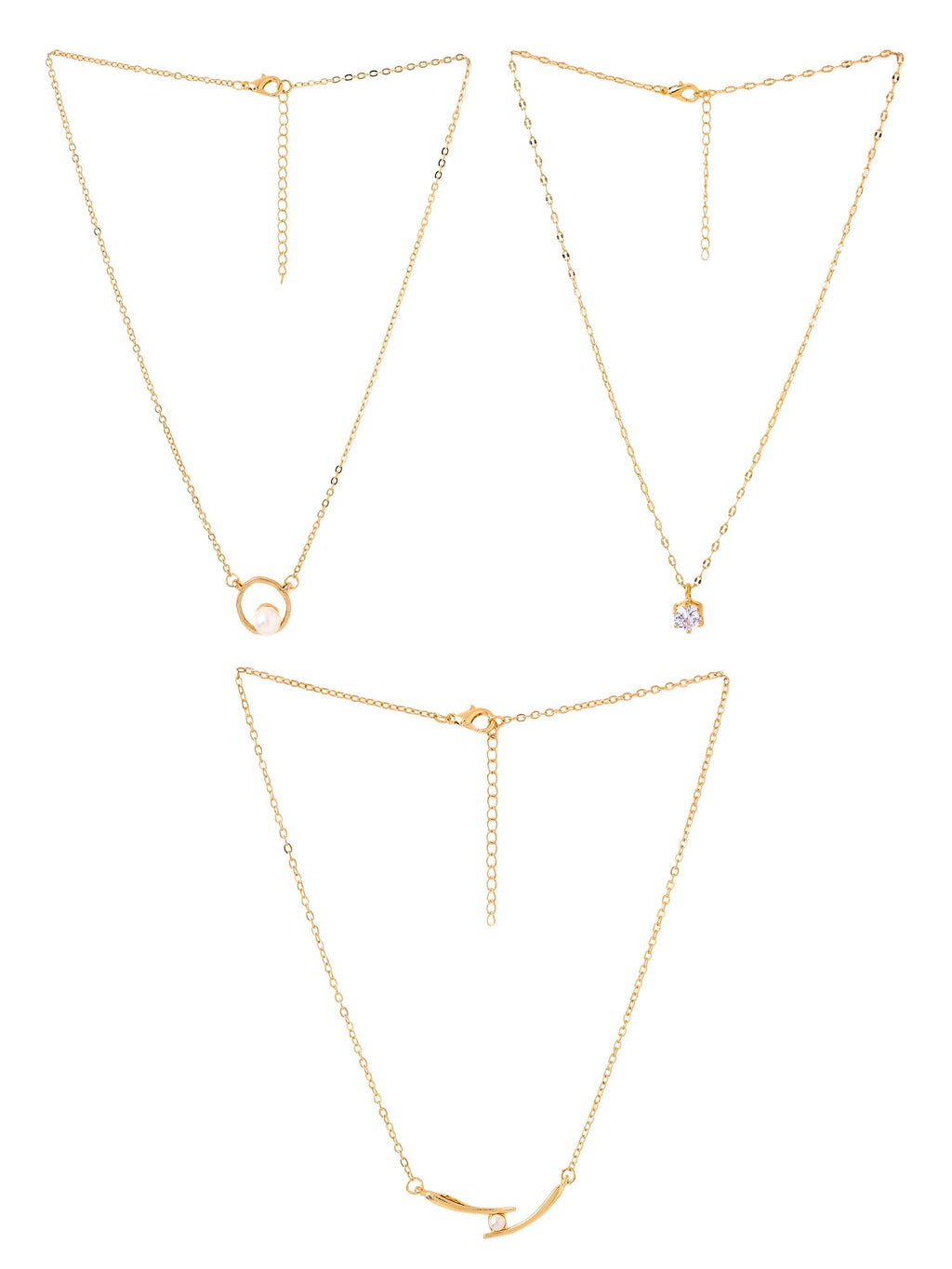 Crystal Charm Combo Pendant Necklace