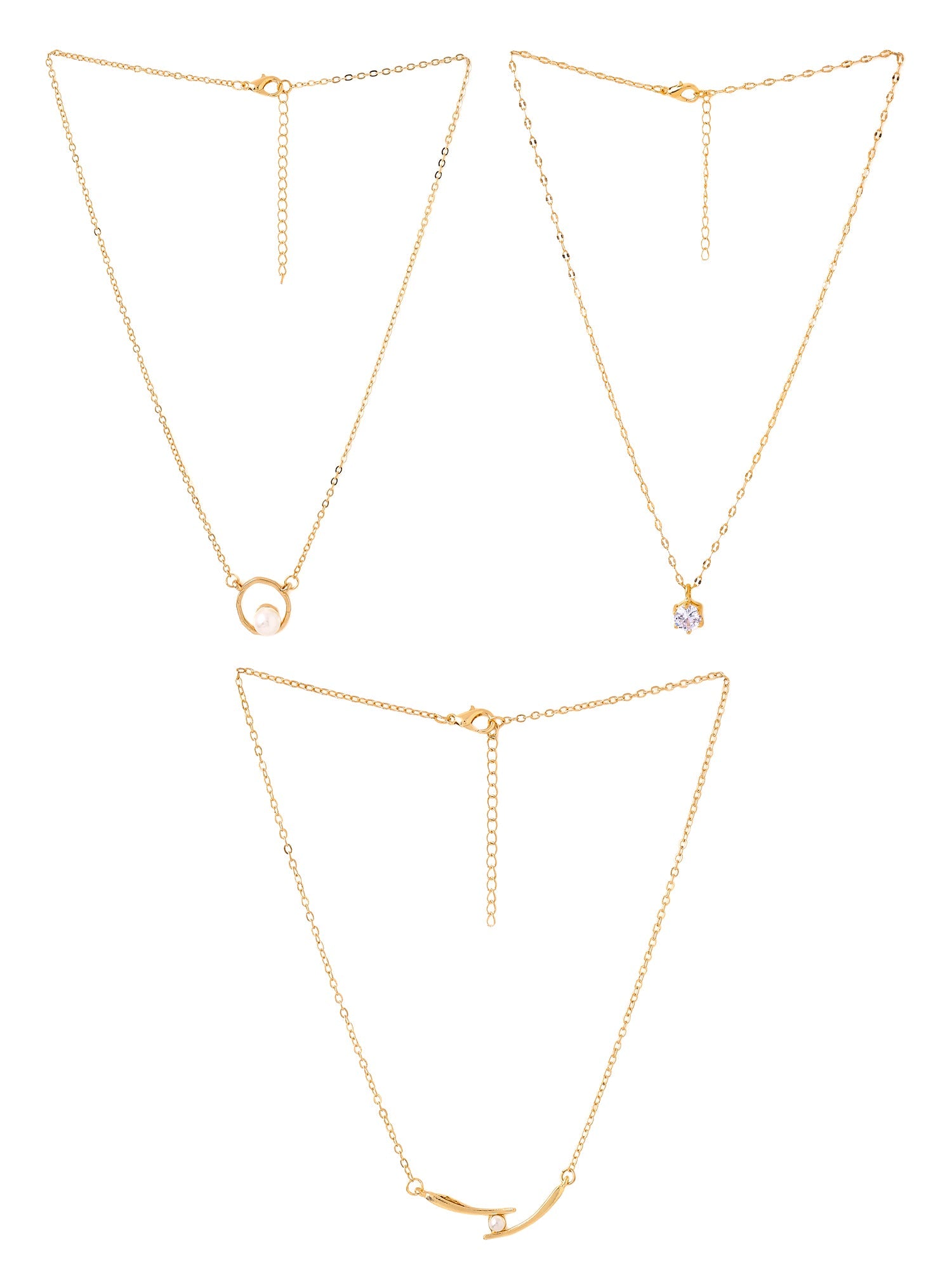 Crystal Charm Combo Pendant Necklace