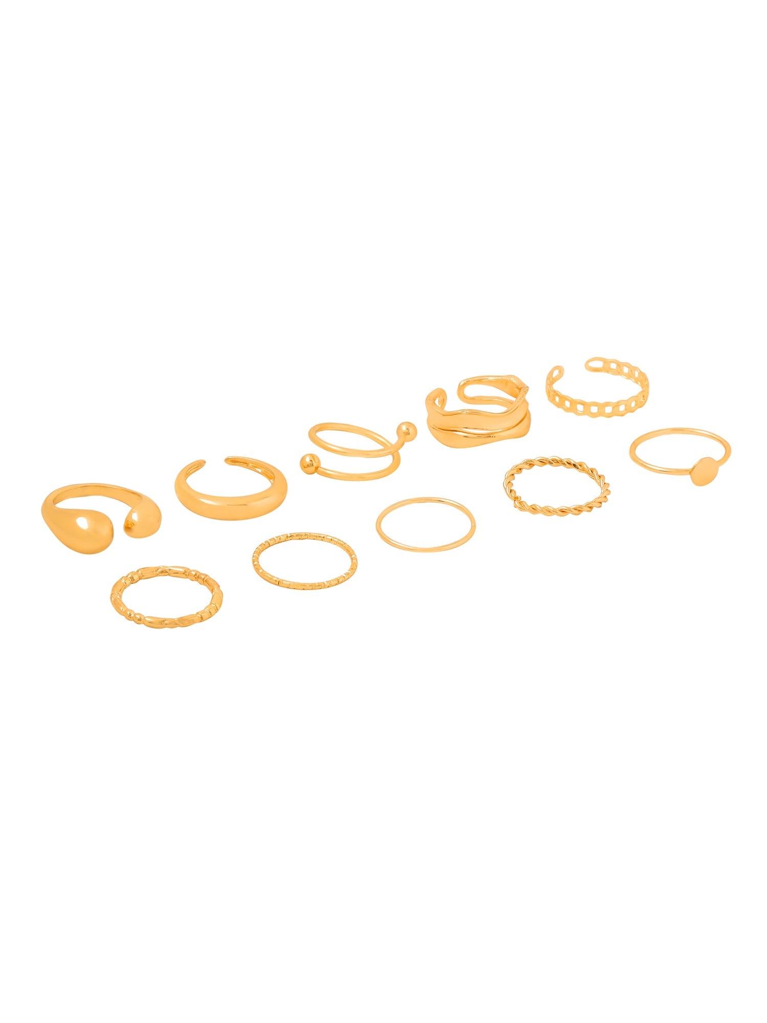 Gold Plated Adjustable Five Piece Ring