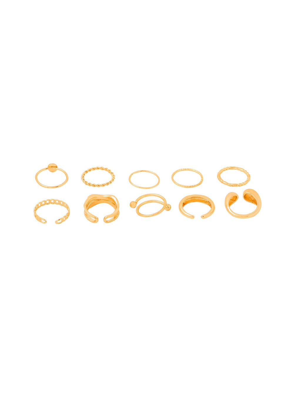 Gold Plated Adjustable Five Piece Ring