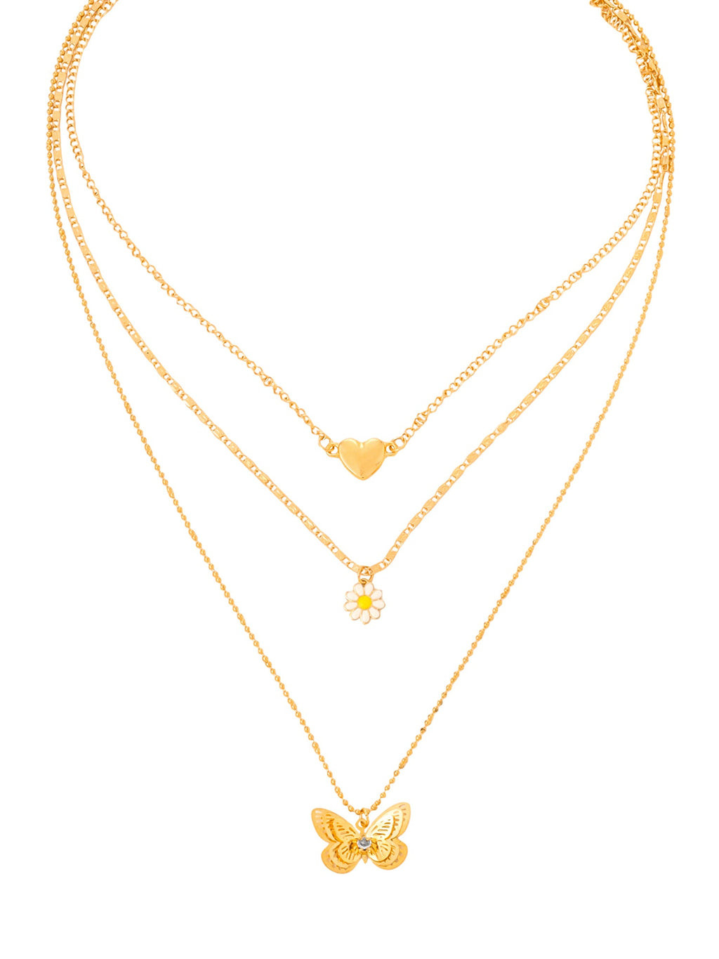 Layered Butterfly Gold Choker Necklace
