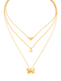 Layered Butterfly Gold Choker Necklace