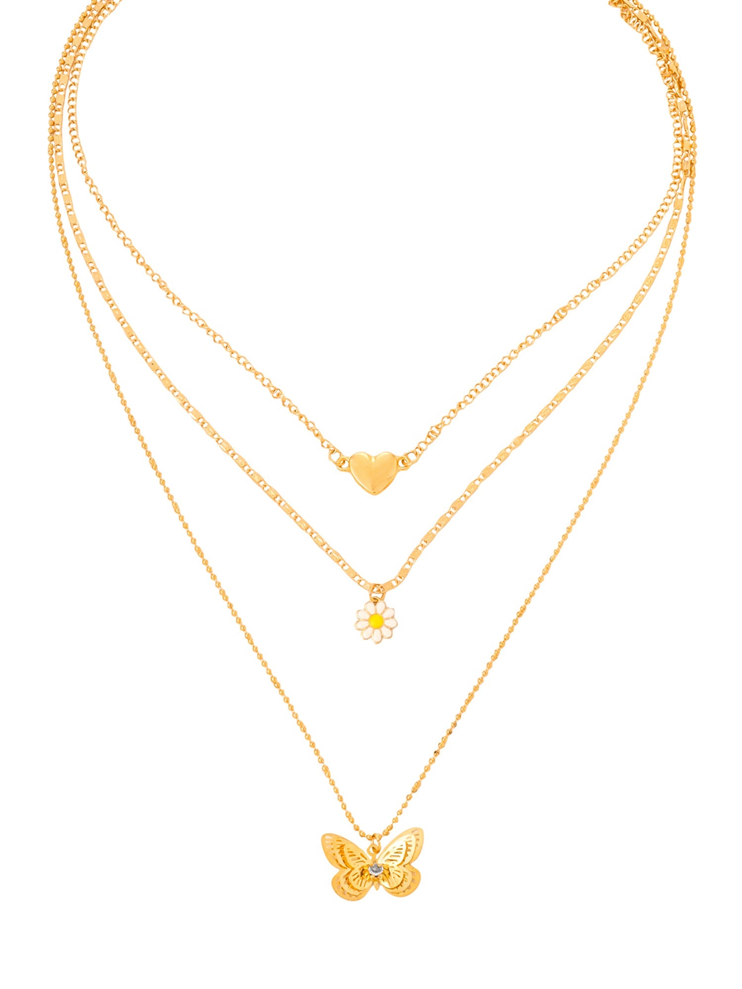Layered Butterfly Gold Choker Necklace
