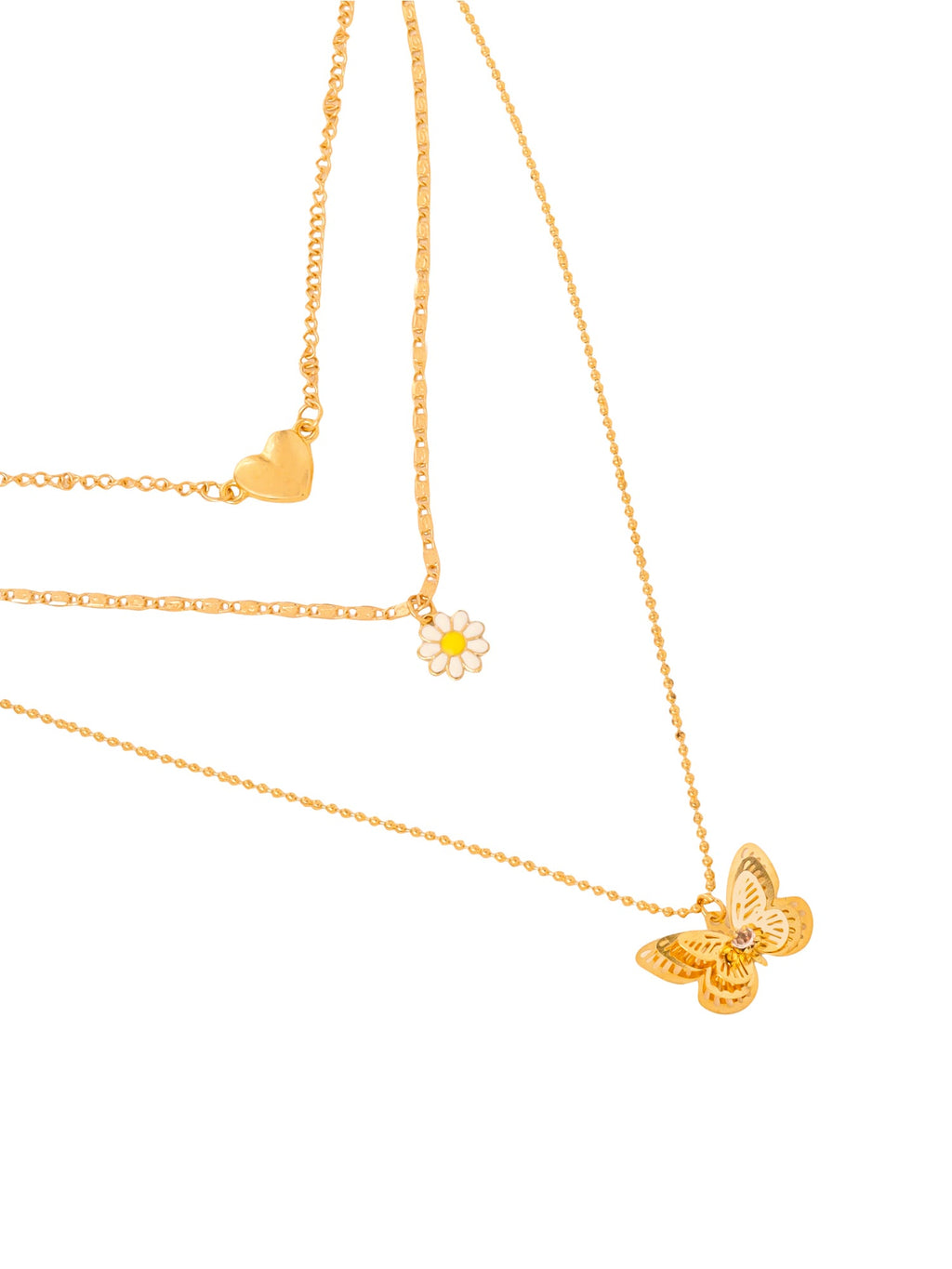 Layered Butterfly Gold Choker Necklace