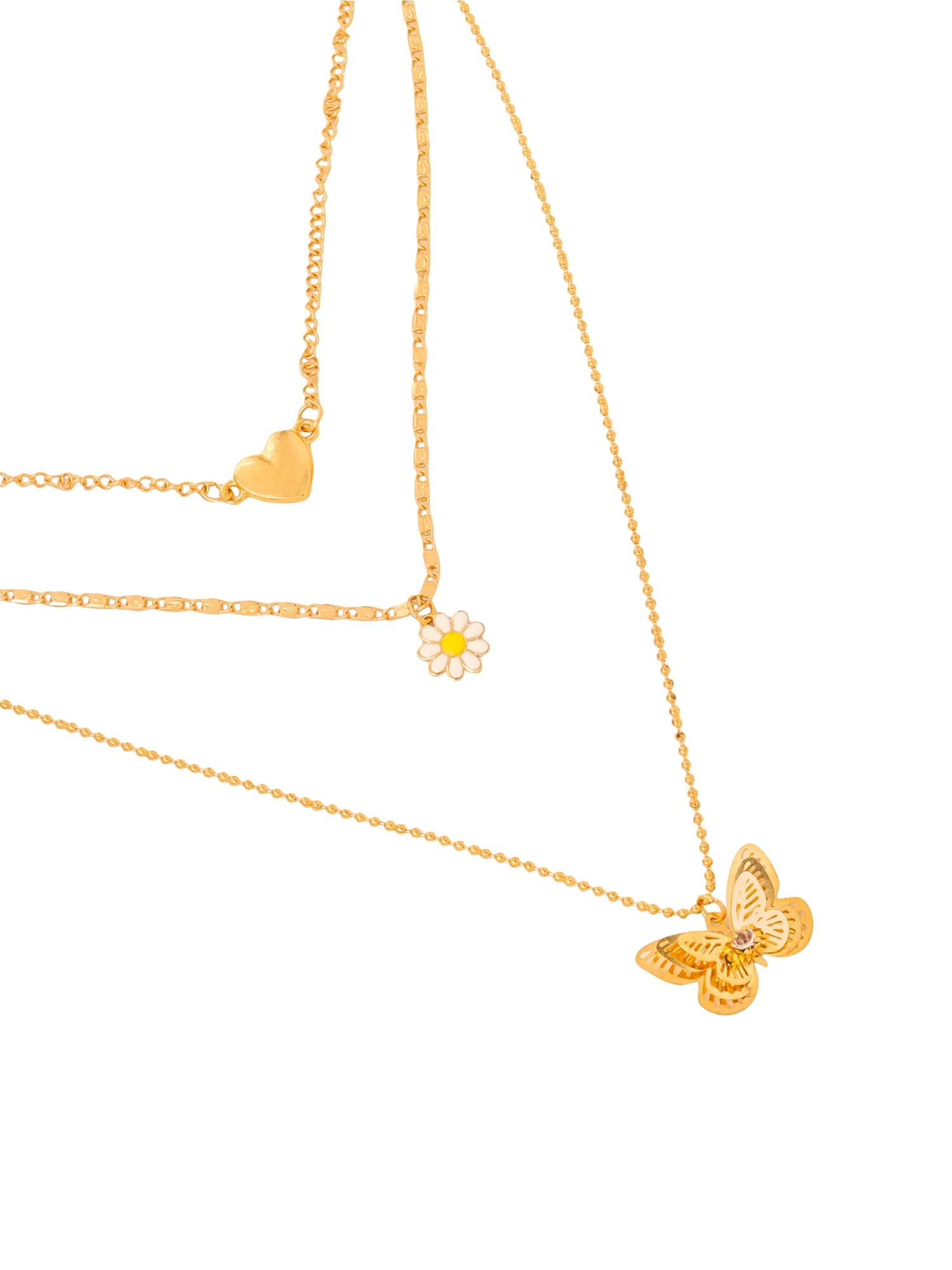 Layered Butterfly Gold Choker Necklace