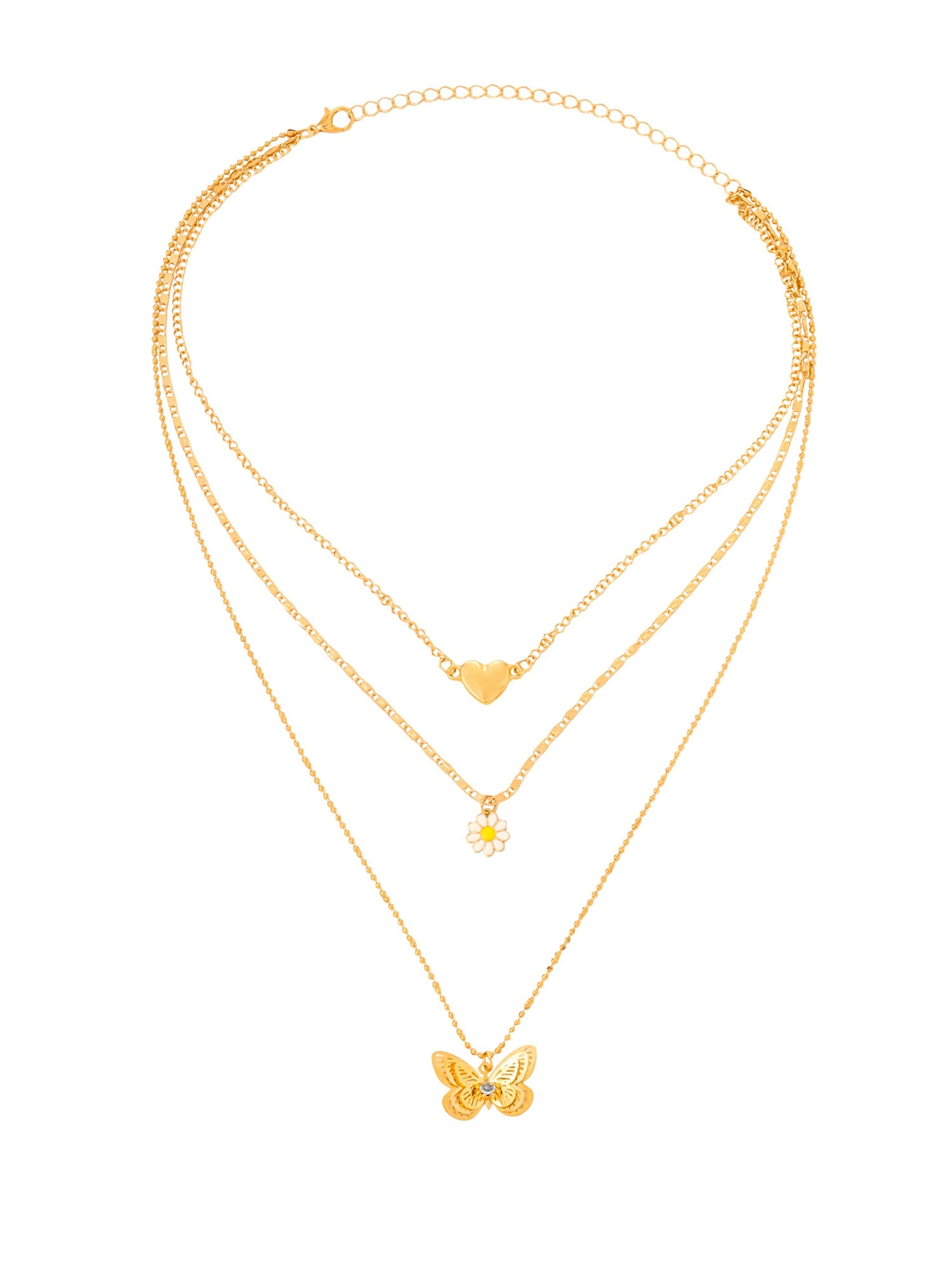 Layered Butterfly Gold Choker Necklace