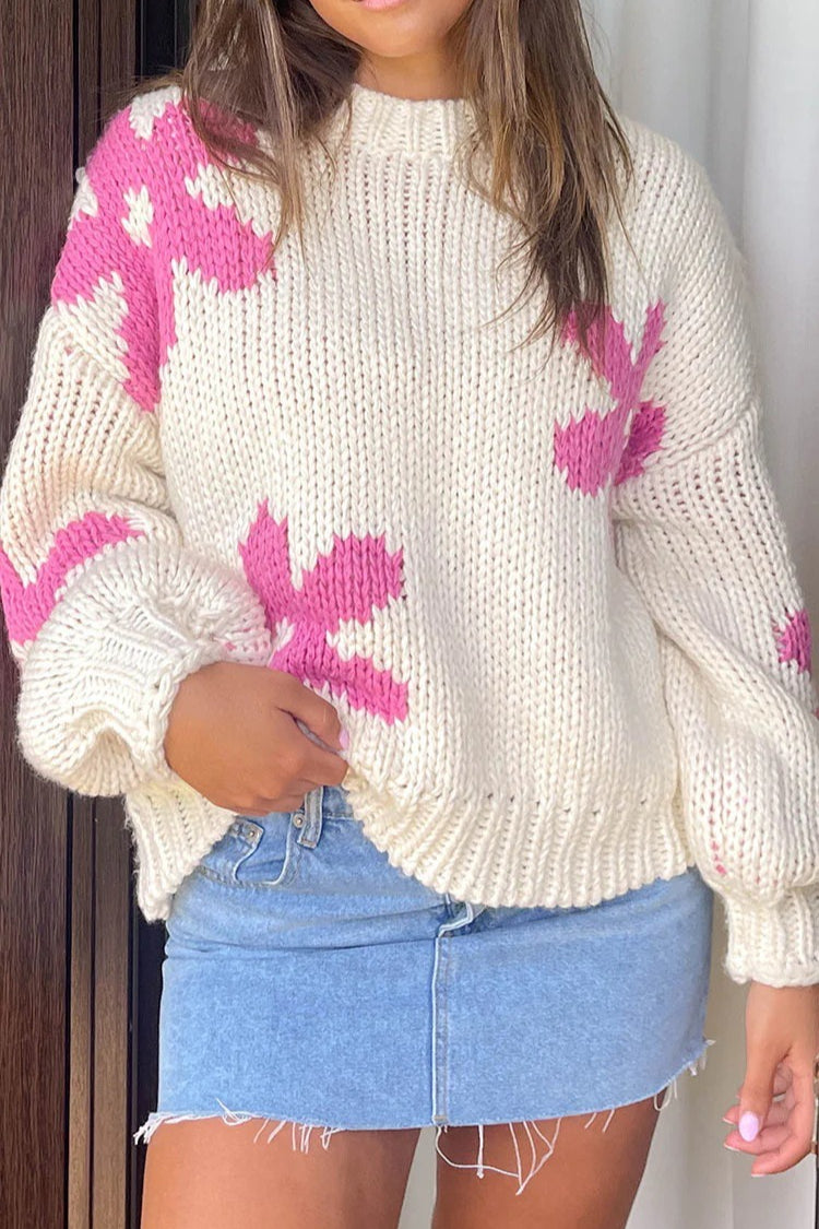Floral Detail Pullover Sweater