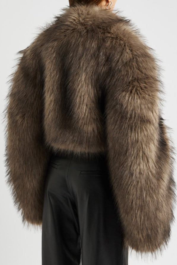 Retro Faux Fur Mini Coat