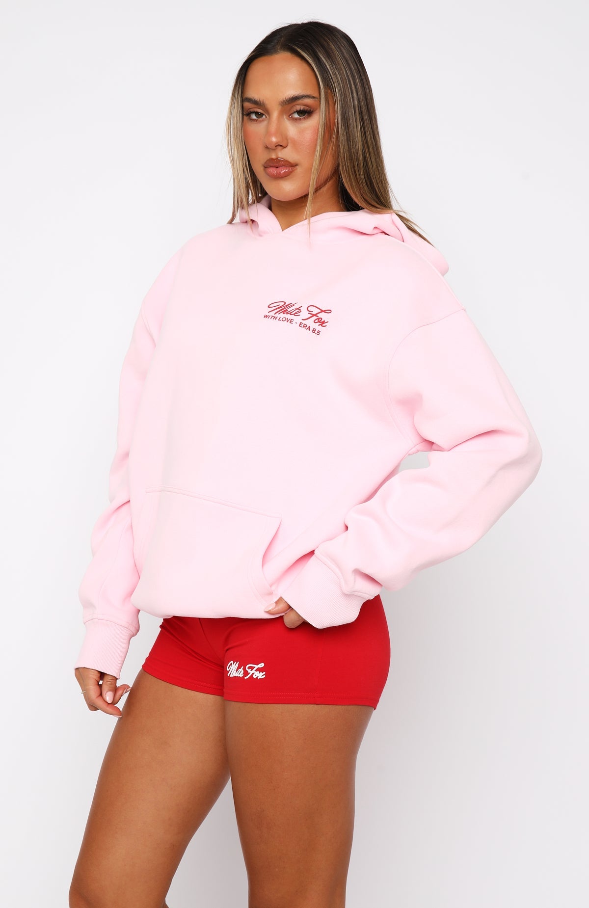 With Love & Kisses Oversized Baby Pink Hoodie