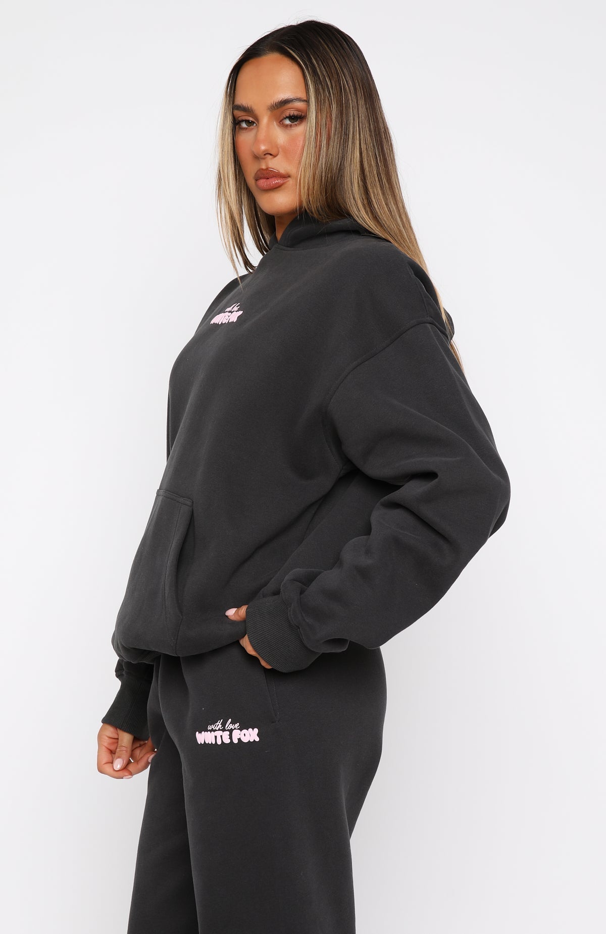 With Love Moment Oversized Charcoal Hoodie