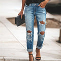 Mid Rise Stylish Straight Ripped Jean