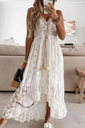 New Lace Sling V Neck Floral Dress