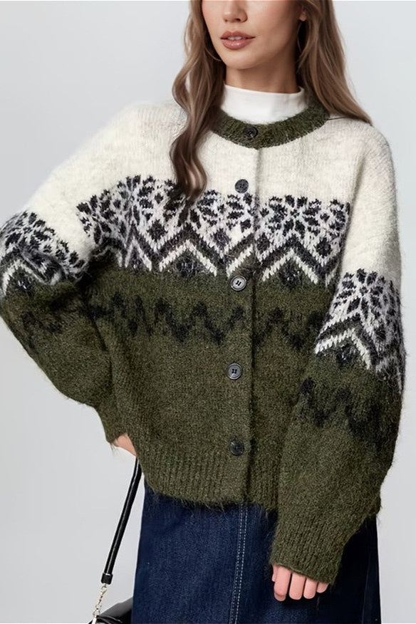 Nordic Snowflake Fair Isle Cardigan
