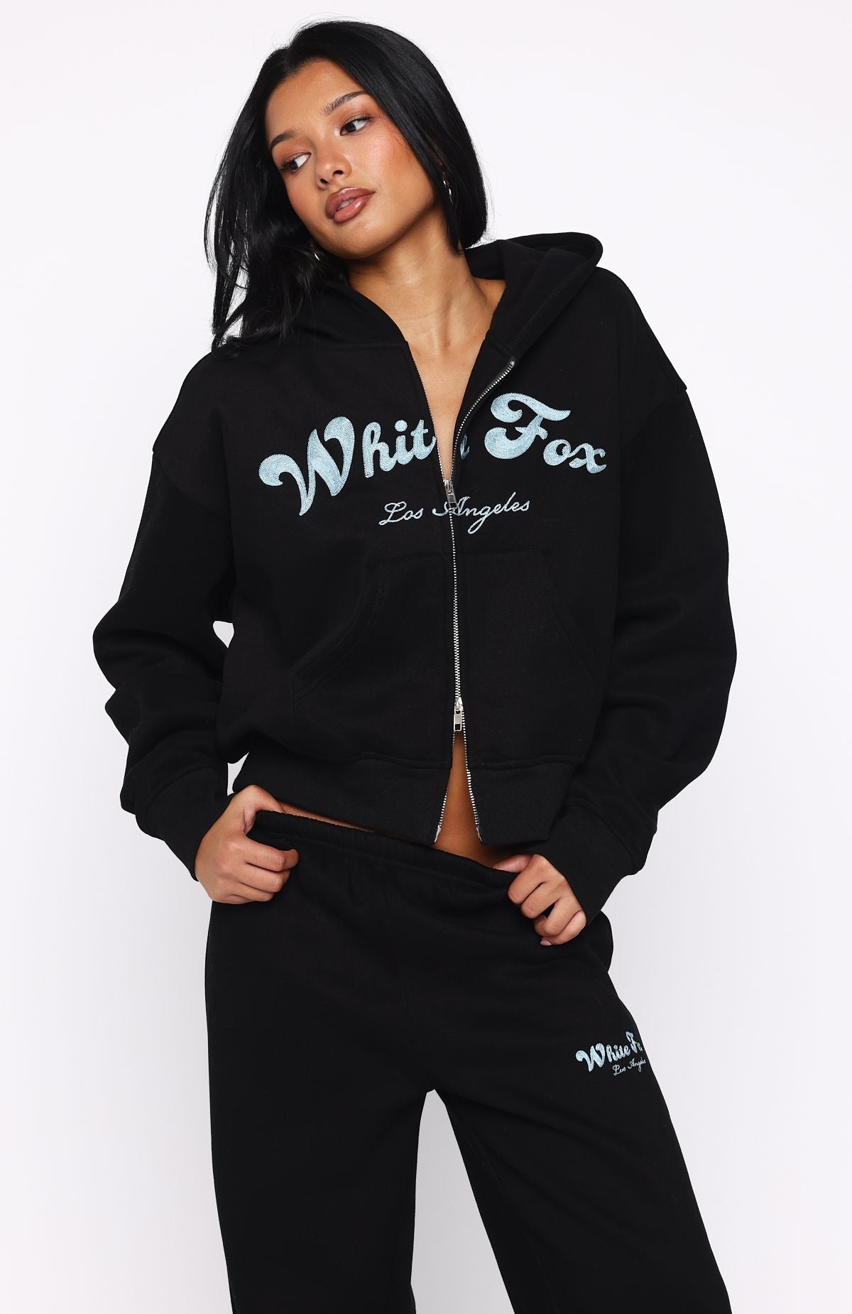 Through Thick Thin Boxy Black Hoodie