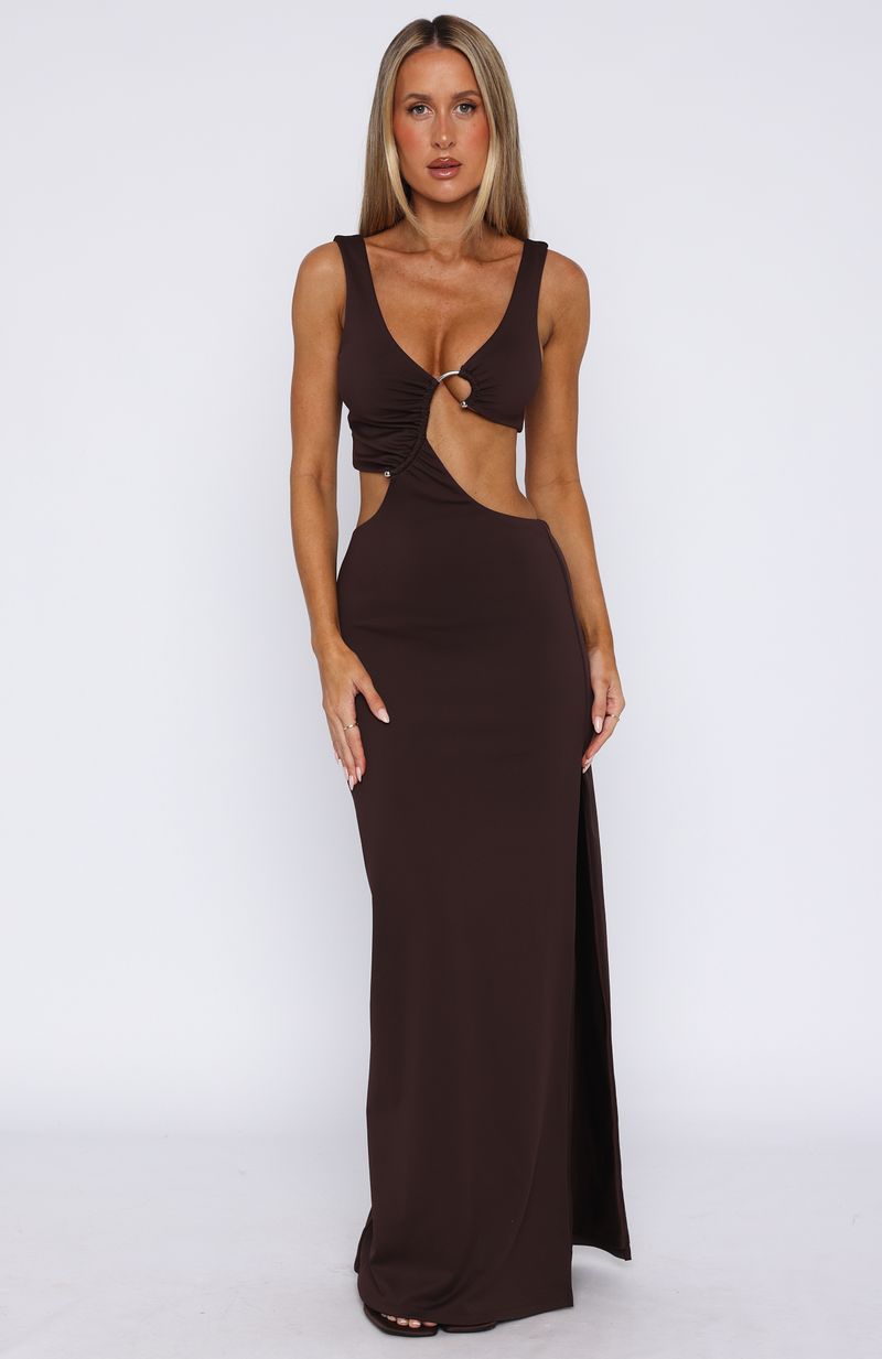 Dark Chocolate It Feels Wrong Sleek Maxi Dress