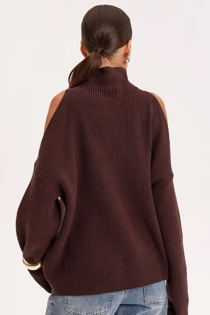 Off Shoulder Turtleneck Sweater