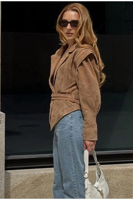 Trendy Tie Waist Mini Coat