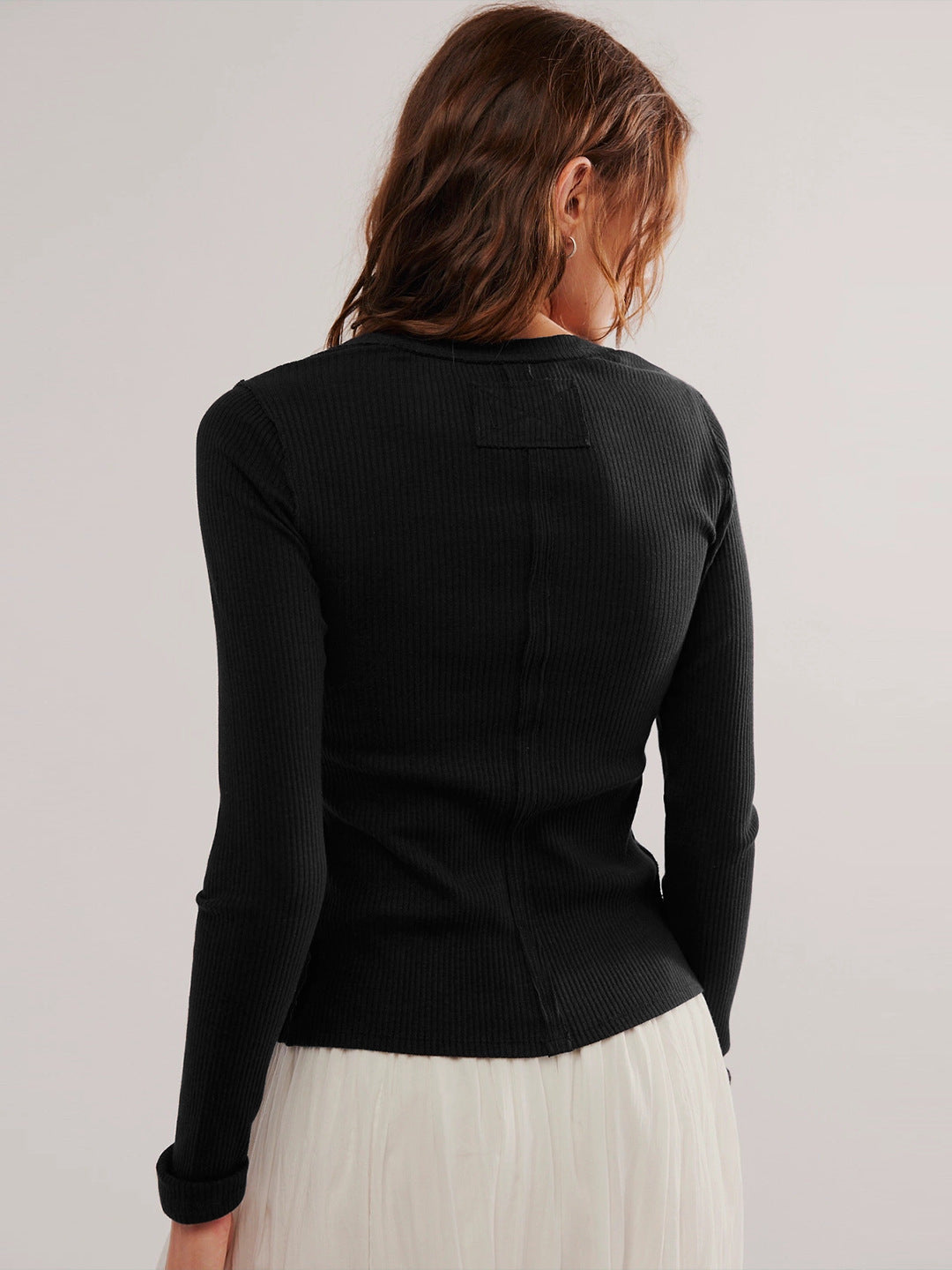Buttoned Textured Knit Cardigan