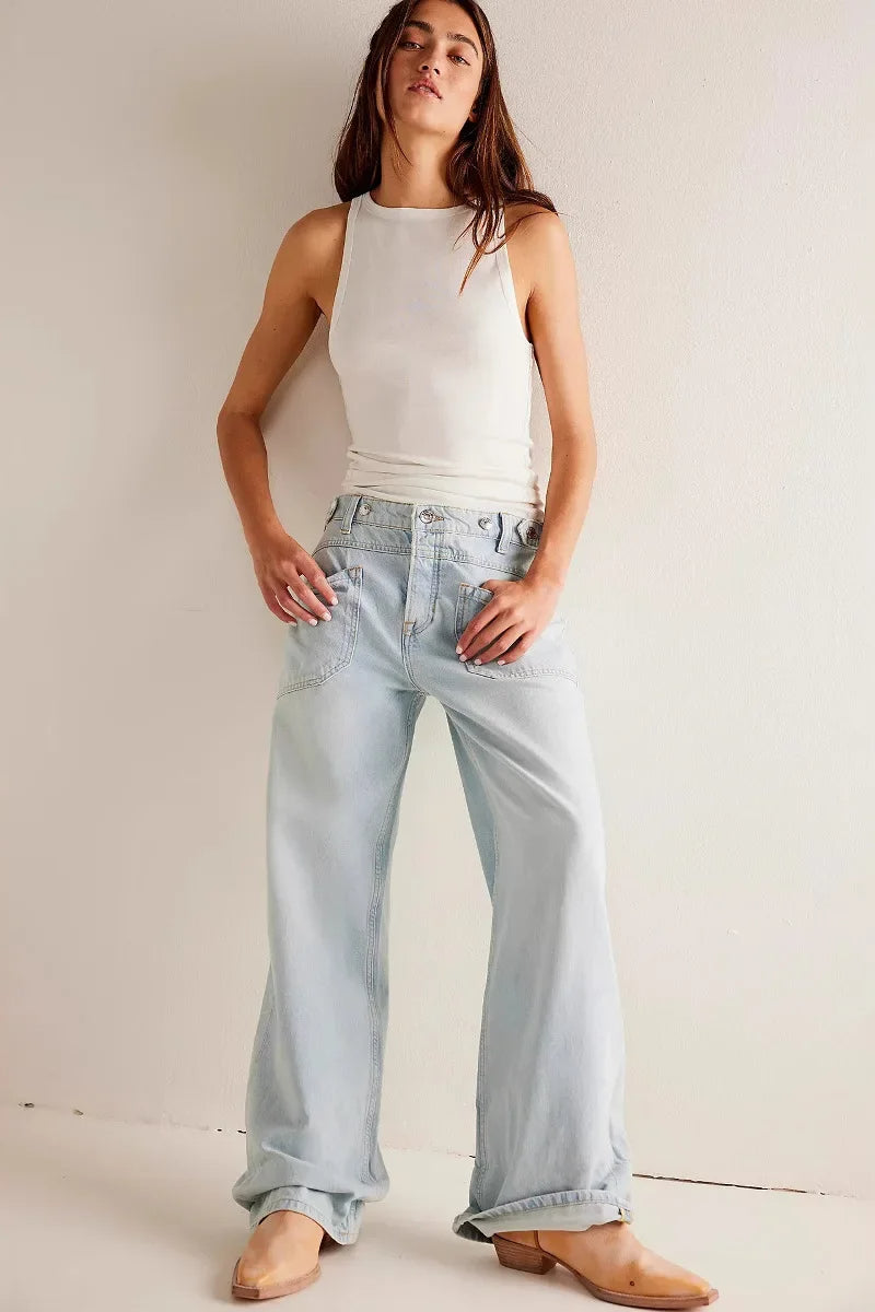 Vintage Washed Wide Leg Jean
