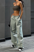 Drawstring Waist Relaxed Fit Pant
