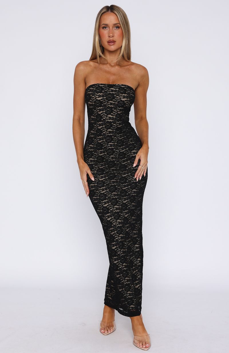 Black Mad Love Strapless Sleek Maxi Dress