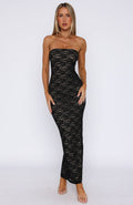Black Mad Love Strapless Sleek Maxi Dress